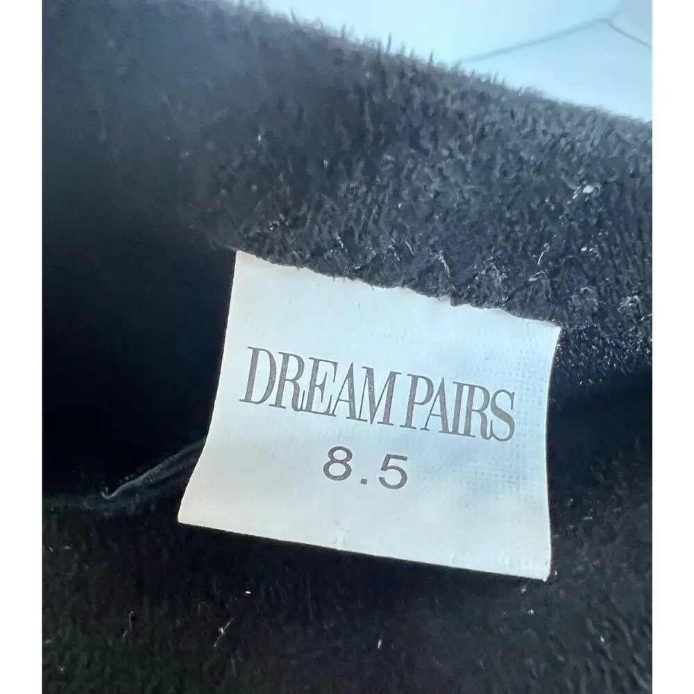 NWOT DREAM PAIRS Black Vegan Suede Thigh High Over the Knee Chunky Heel Boot 8.5